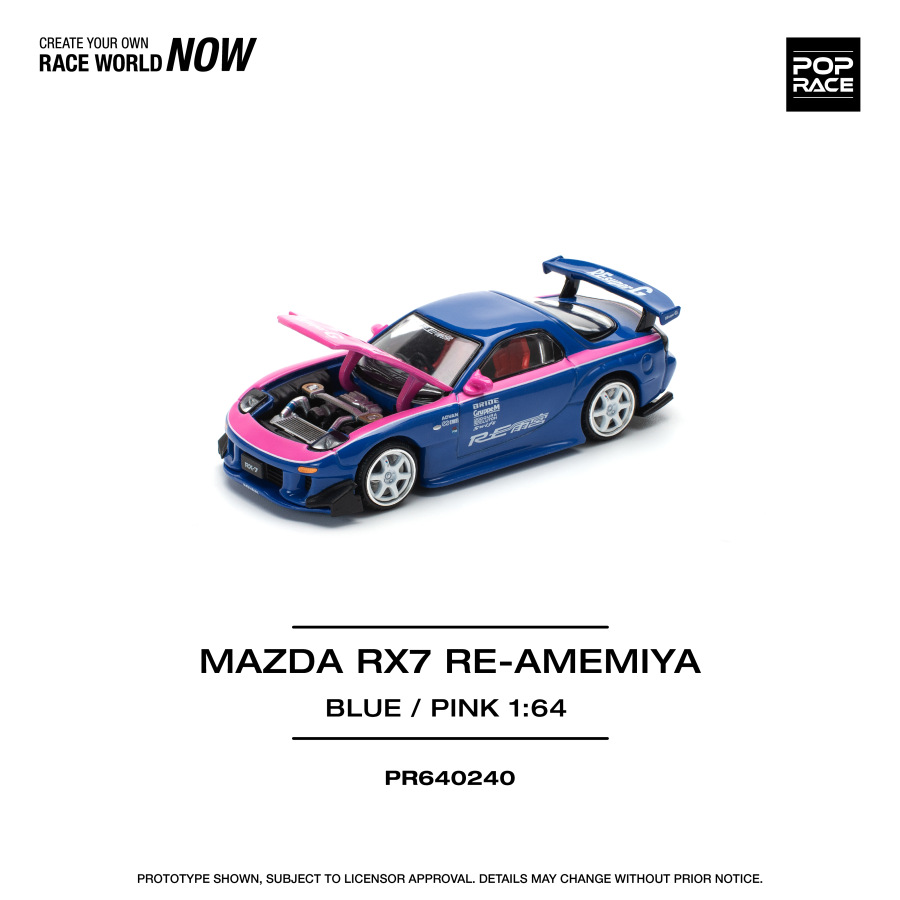 MAZDA RX-7 RE-AMEMIYA – BLUE/PINK (POP RACE, PR640240)
