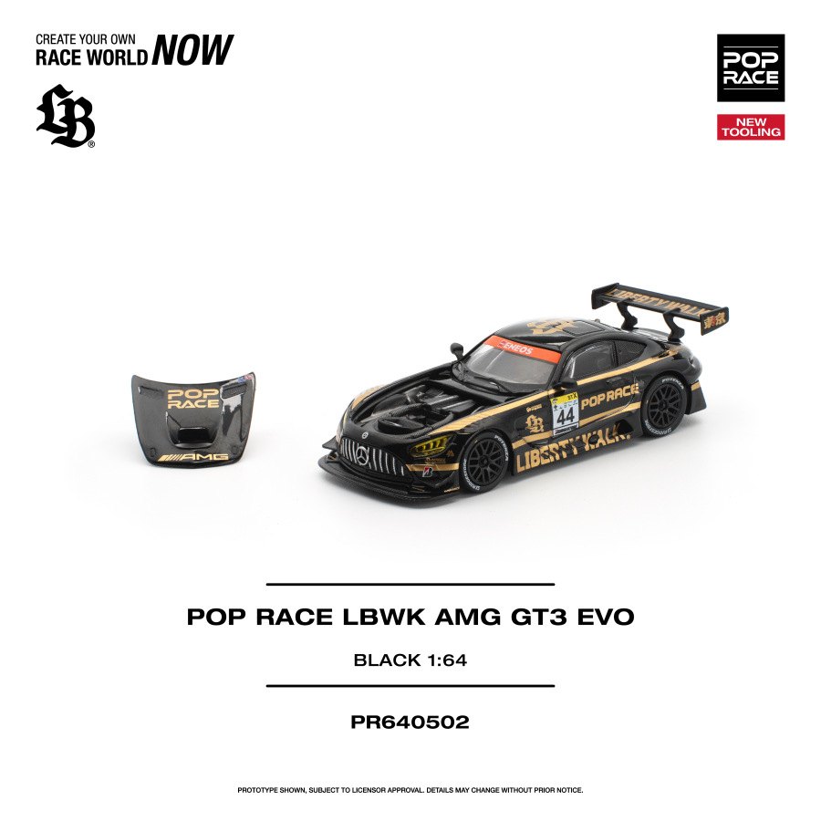 POP RACE LBWK AMG GT3 EVO BLACK (POP RACE, PR640502)