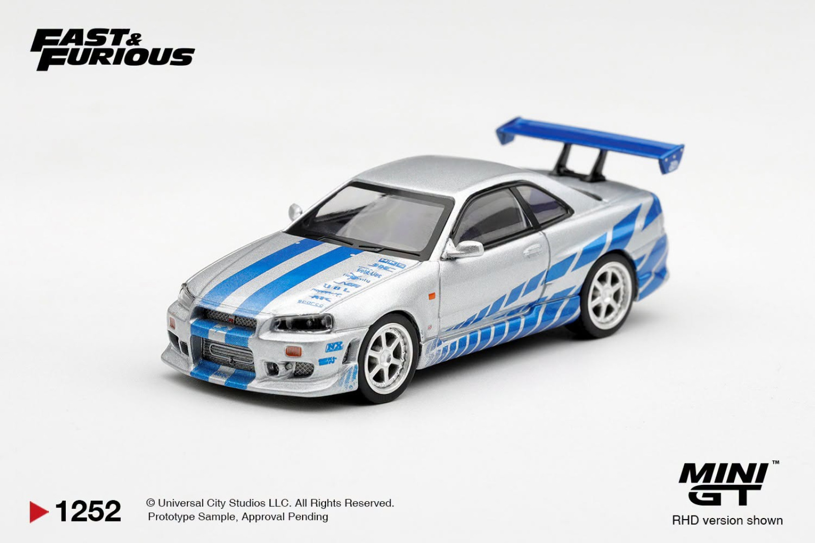 NISSAN SKYLINE GT-R C-WEST FAST & FURIOUS BRIAN O'CONNER (MINI GT, MGT01252-BL)
