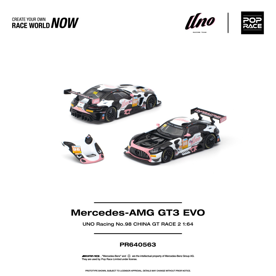 MERCEDES-AMG GT3 EVO UNO RACING NO.98 CHINA GT RACE 2 „MOMO“ (POP RACE, PR640563)