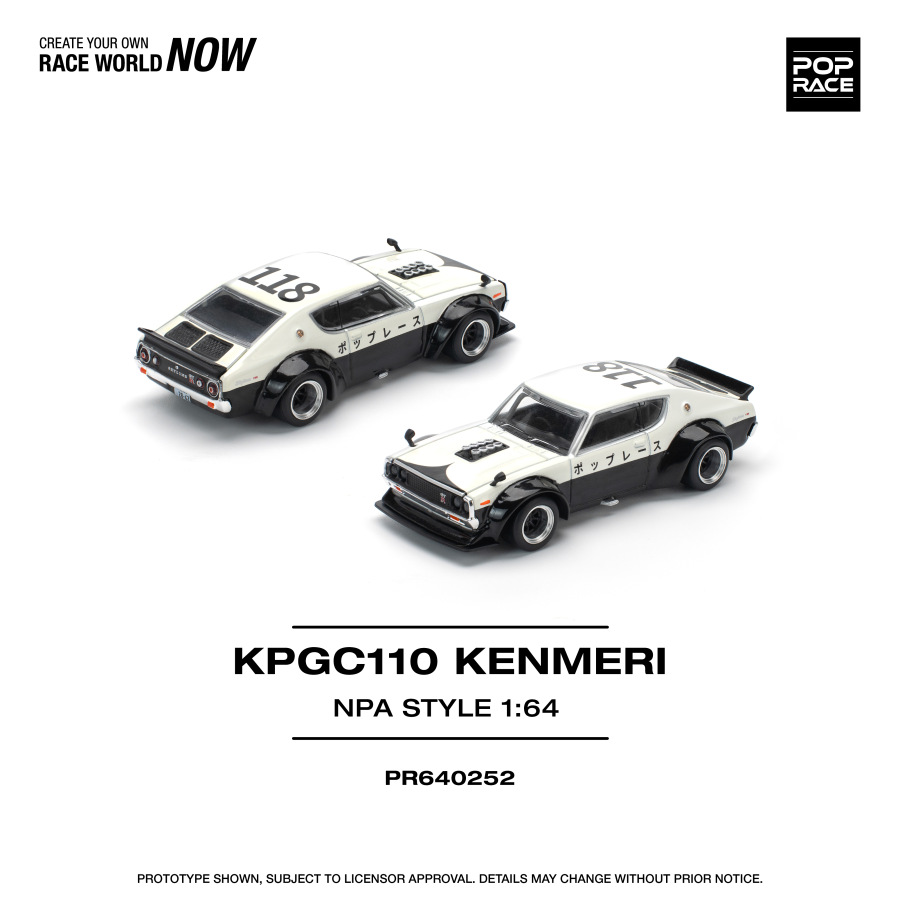 NISSAN SKYLINE GT-R V8 DRIFT KPGC110 KENMERI “NPA STYLE” (POP RACE, PR640252)