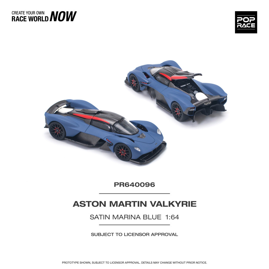 ASTON MARTIN VALKYRIE – SATIN MARINA BLUE (POP RACE, PR640096)