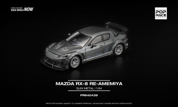 MAZDA RX-8 RE-AMEMIYA – GUN METAL (POP RACE, PR640439)