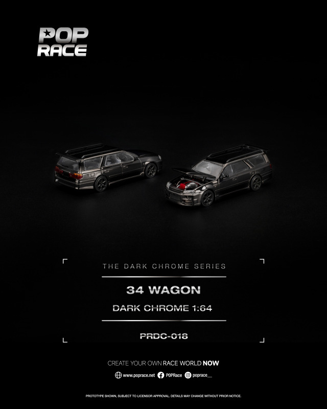 NISSAN R34 WAGON DARK CHROME (POP RACE, PRDC018)