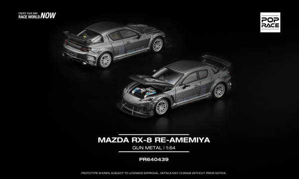 MAZDA RX-8 RE-AMEMIYA – GUN METAL (POP RACE, PR640439) 2