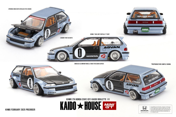 HONDA CIVIC (EF) KAIDO ROULETTE V1 (KAIDO HOUSE x MINI GT, KHMG179)