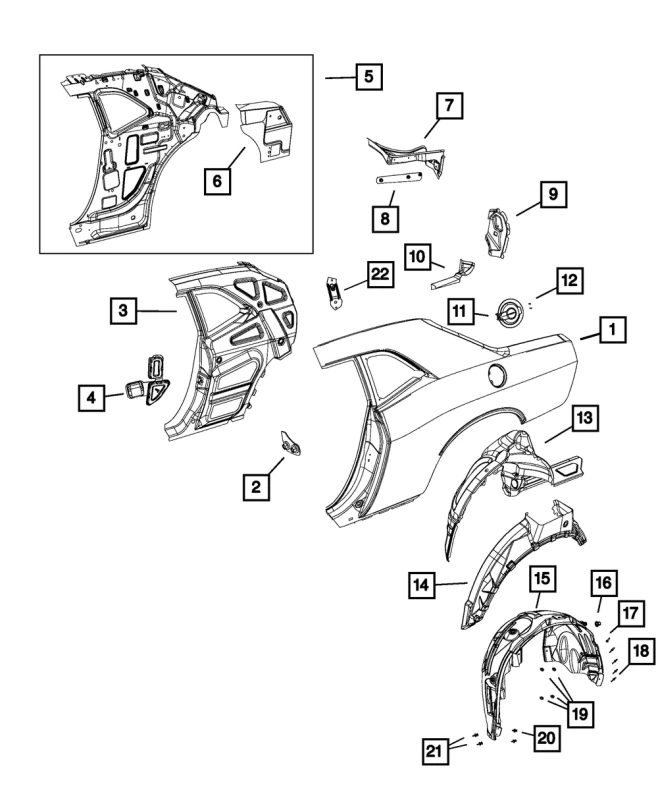2. Seat Belt Anchor Reinforcement, Left - Mopar (5112991AA)