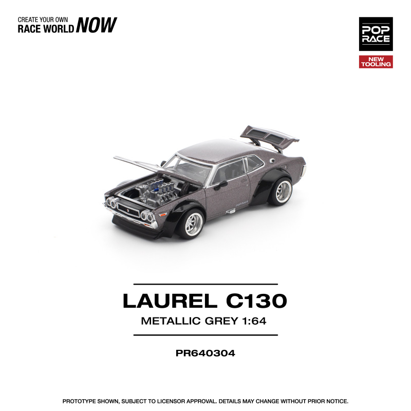 NISSAN LAUREL C130 METALLIC GREY (POP RACE, PR640304)