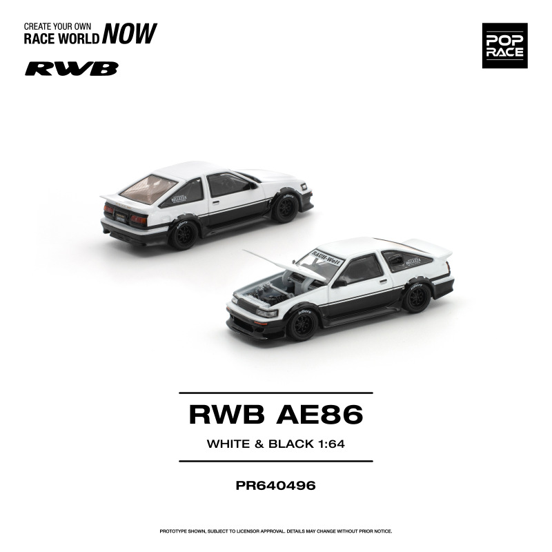 RWB AE86 WHITE BLACK