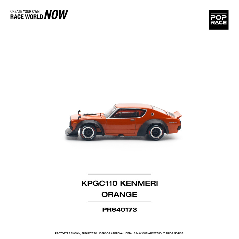 NISSAN SKYLINE GT-R V8 DRIFT (KENMERI) ORANGE (POP RACE, PR640173) 3