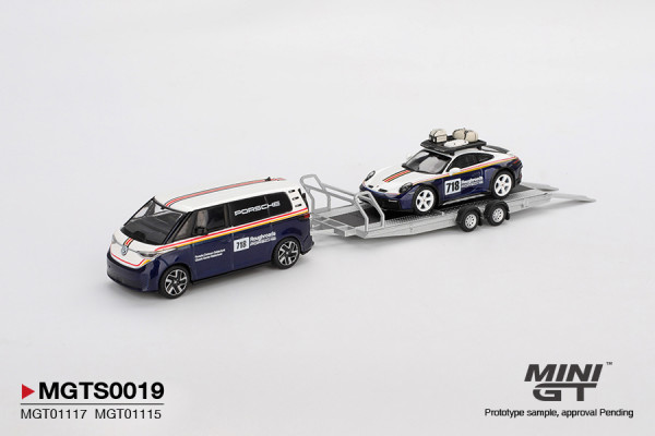 Mini-GT Porsche 911 Dakar #718 / Volkswagen ID. Buzz Porsche MGTS0019