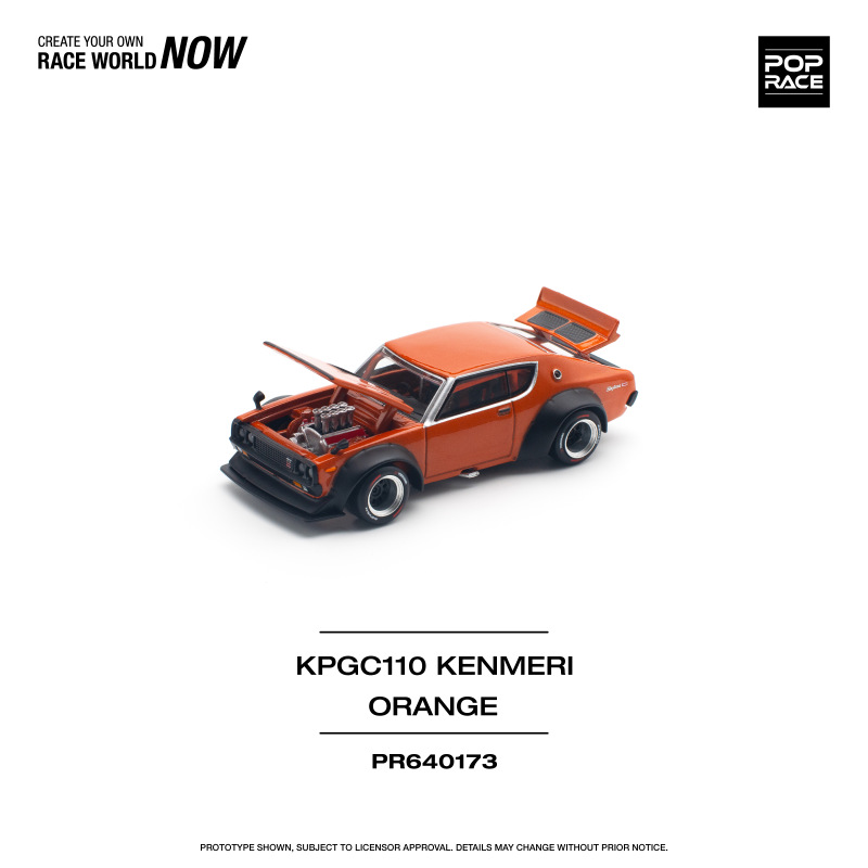 NISSAN SKYLINE GT-R V8 DRIFT (KENMERI) ORANGE (POP RACE, PR640173)