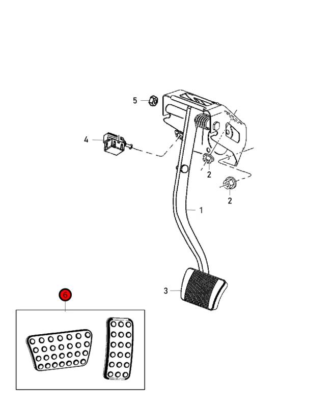 Accelerator and Brake Pedal Pad Set (MOPAR, 5181565AB) 1