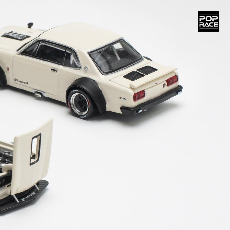 1/64 Skyline GT-R V8 Drift HAKOSUKA - White (POP RACE, PR640113) 3