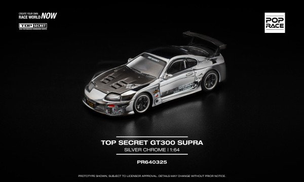 POP RACE TOP SECRET GT300 SUPRA – SILVER CHROME (PR640325)