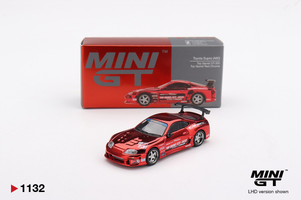 TOYOTA SUPRA (A80) TOP SECRET GT-300 TOP SECRET RED CHROME (MINI GT, MGT01132) 1