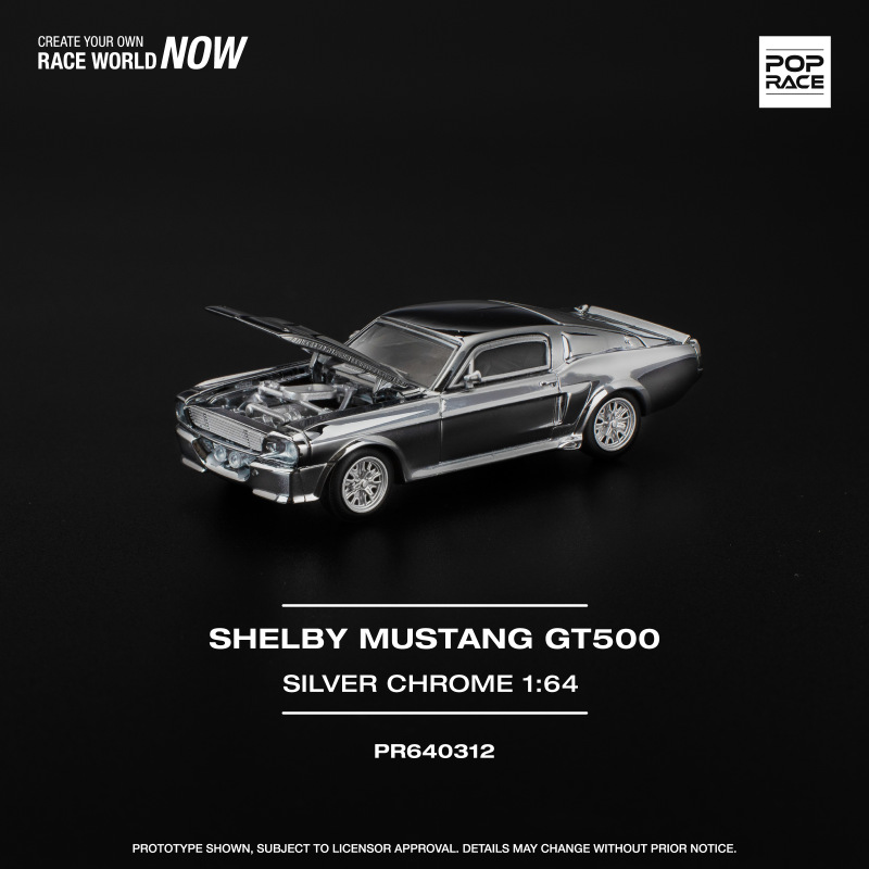 SHELBY MUSTANG GT500 SILVER CHROME (POP RACE, PR640312)