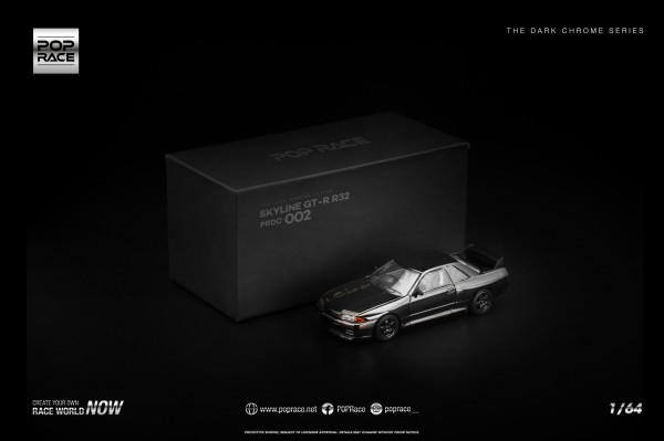 Nissan Skyline GT-R R32 Dark Chrome – 1990 (POP RACE, PRDC002)