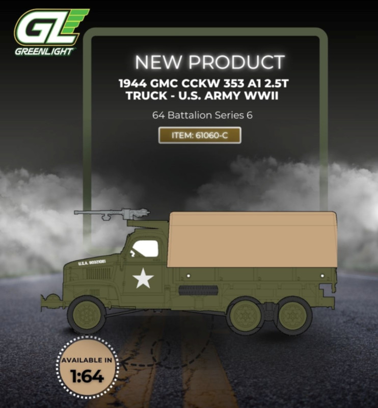 1944 GMC CCKW 353 A1 2.5T Truck (U.S. Army WWII) (Greenlight, 61060-C)