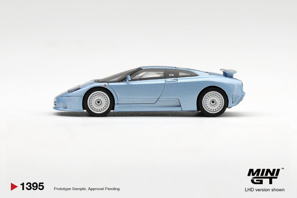 BUGATTI EB110 GT AZZURRO METALLIZZATO MONDIAL DE L'AUTOMOBILE 1992 (MINI GT, MGT01395) 1
