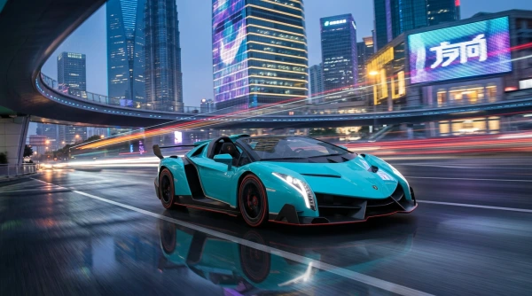 LAMBORGHINI VENENO ROADSTER – BLUE / RED LINE (KYOSHO, KS07040A4) 4