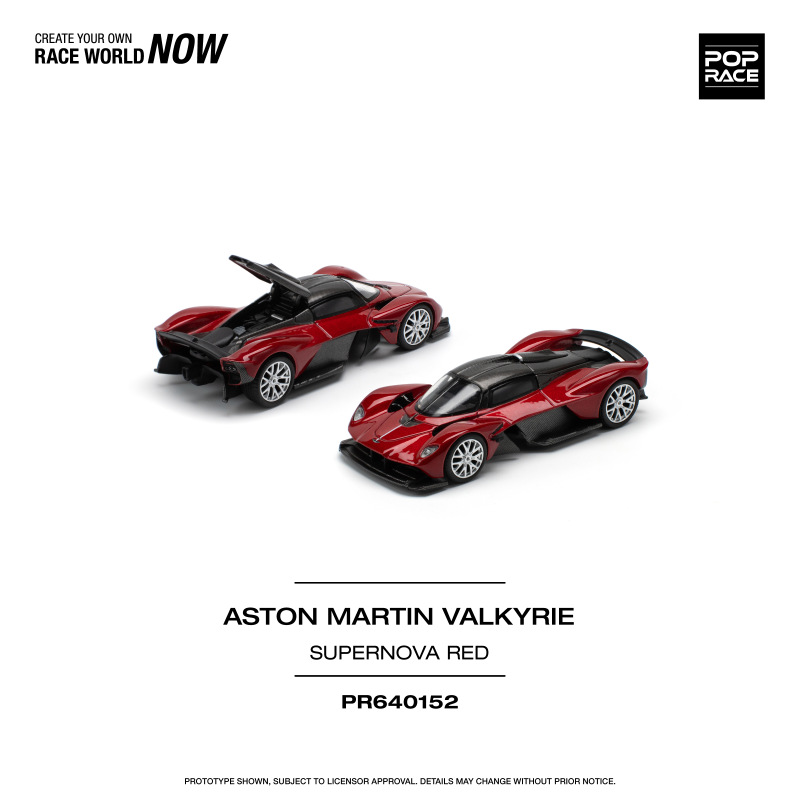 ASTON MARTIN VALKYRIE - SUPERNOVA RED (POP RACE, PR640152)