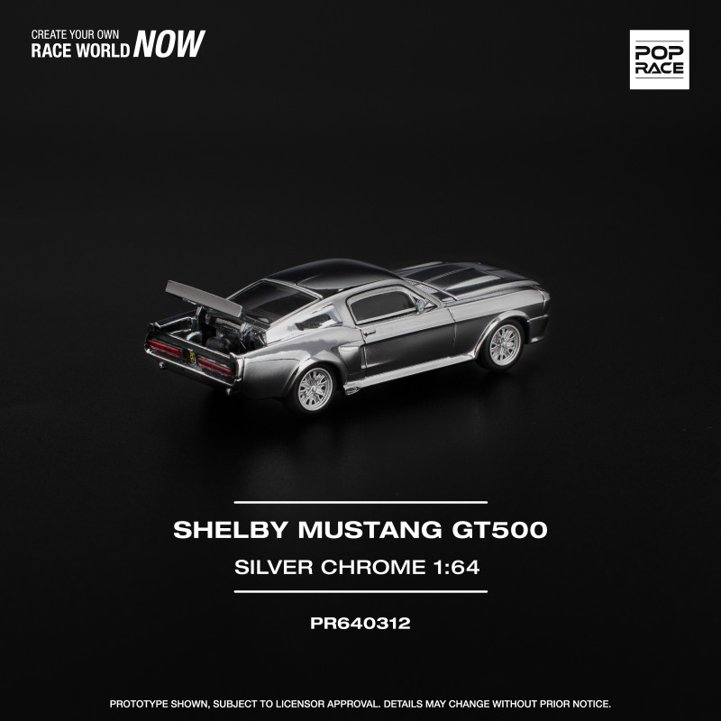 SHELBY MUSTANG GT500 SILVER CHROME (POP RACE, PR640312) 3