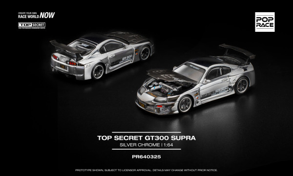 POP RACE TOP SECRET GT300 SUPRA – SILVER CHROME (PR640325) 2