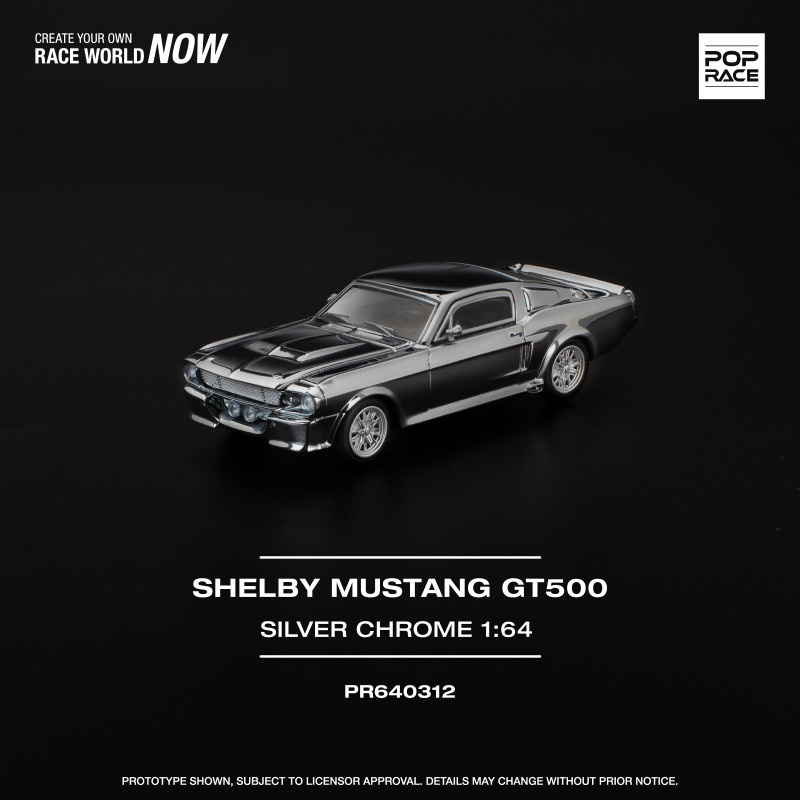 SHELBY MUSTANG GT500 SILVER CHROME (POP RACE, PR640312) 1