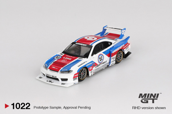 NISSAN SILVIA S15 LB-SUPER SILHOUETTE – GARASIDRIFT x LBWK 2025 (MINI GT, MGT01022)