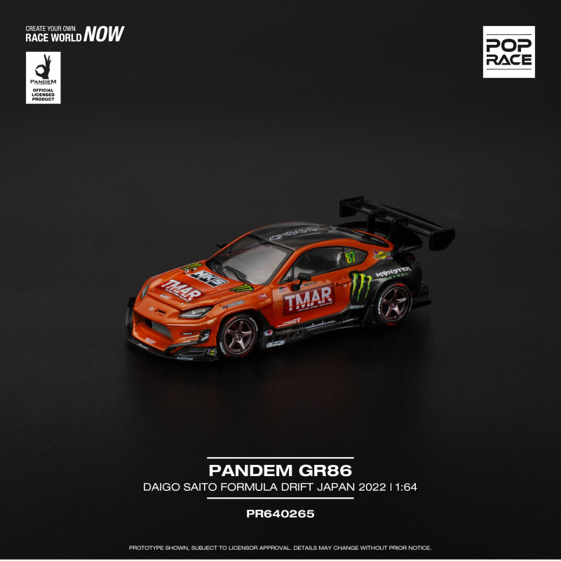 PANDEM TOYOTA GR86 DAIGO SAITO FORMULA DRIFT JAPAN 2022 (POP RACE, PR640265)