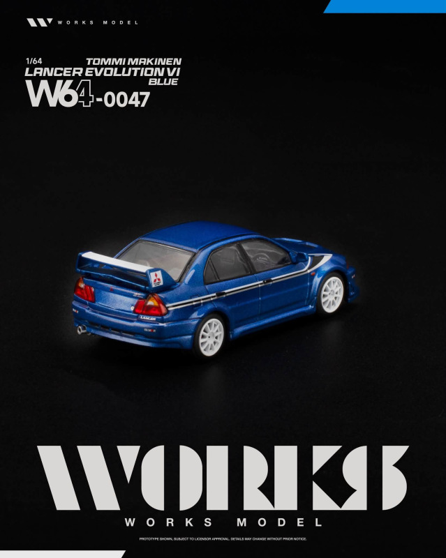 MITSUBISHI LANCER EVOLUTION VI TOMMI MAKINEN BLUE (WORKS MODEL, W640047) 1