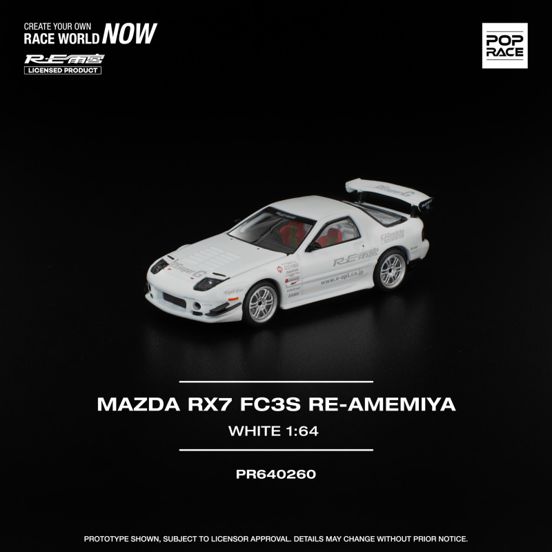 MAZDA RX7 FC3S RE-AMEMIYA WHITE (POP RACE, PR640260)