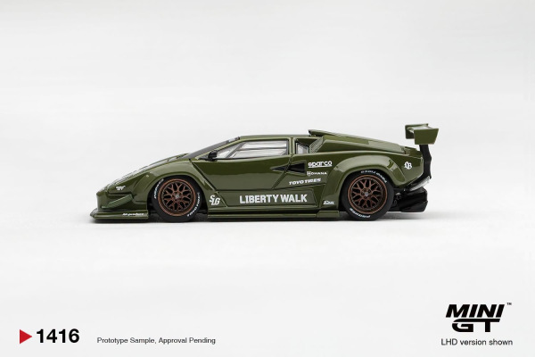 LAMBORGHINI COUNTACH LB-WORKS ARMY GREEN (MINI GT, MGT01416) 1
