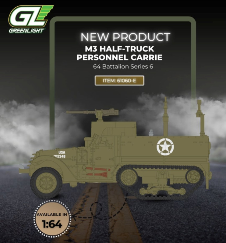 1944 M3 Half-Track Personnel Carrier (U.S. Army WWII) (Greenlight, 61060-E)