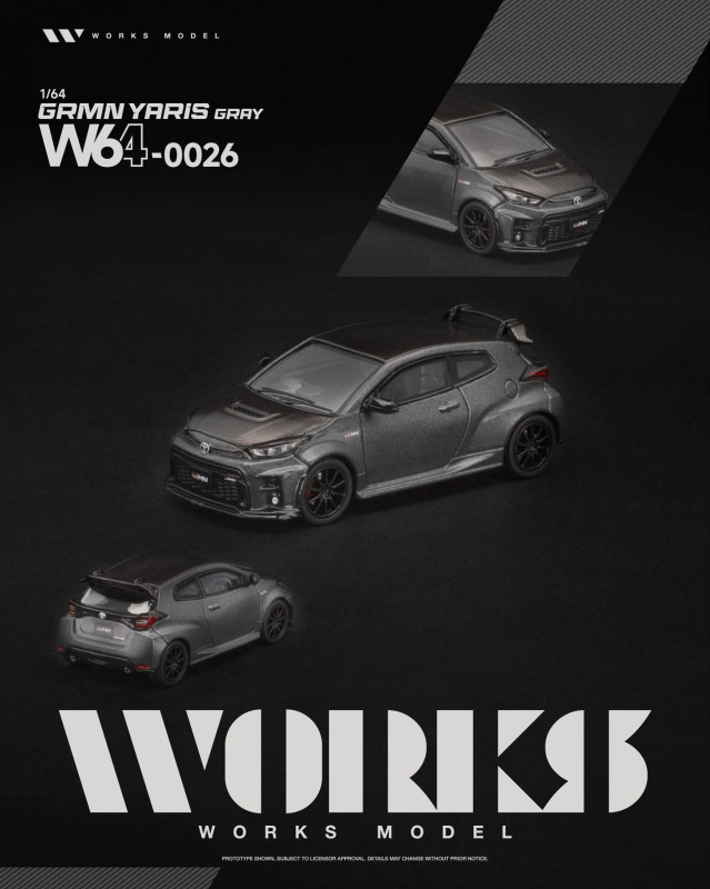 GRMN YARIS GRAY (WORKS MODEL, W640026)