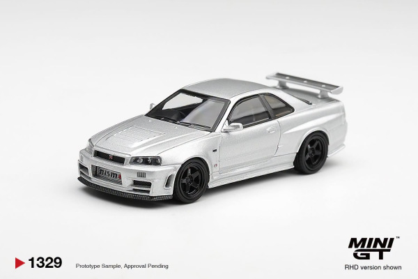 NISSAN NISMO R34 GT-R Z-TUNE Z-TUNE SILVER (MINI GT, MGT01329)