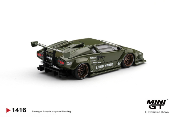LAMBORGHINI COUNTACH LB-WORKS ARMY GREEN (MINI GT, MGT01416) 2
