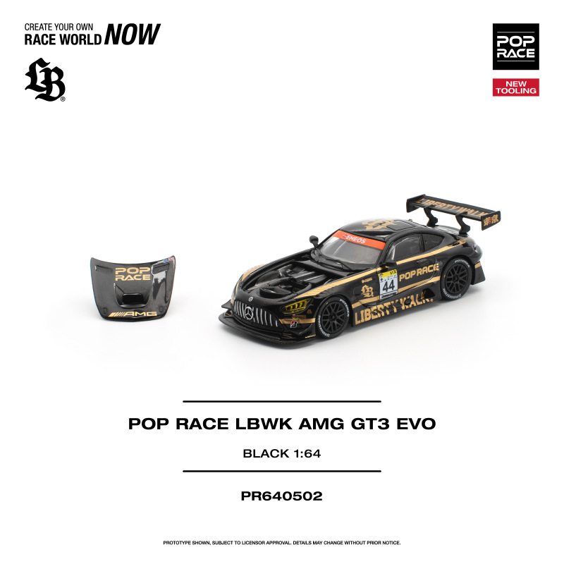 POP RACE LBWK AMG GT3 EVO BLACK (POP RACE, PR640502)