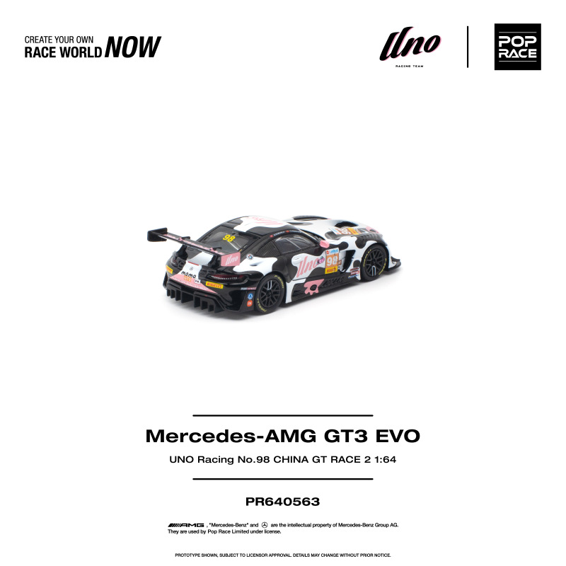 MERCEDES-AMG GT3 EVO UNO RACING NO.98 CHINA GT RACE 2 „MOMO“ (POP RACE, PR640563) 2