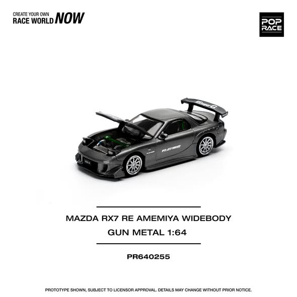 MAZDA RX-7 RE-AMEMIYA – GUN METAL (POP RACE, PR640255)