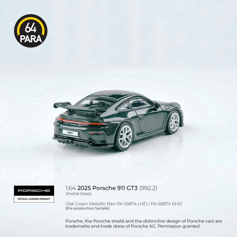 PORSCHE 911 GT3 (992.2) OAK GREEN METALLIC NEO (PARA64, PA-55874) 1