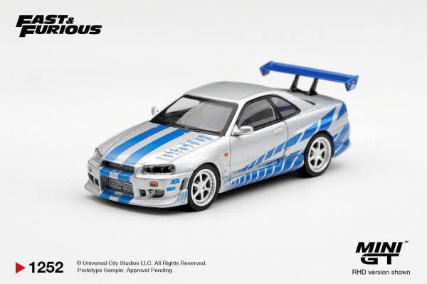 NISSAN SKYLINE GT-R C-WEST FAST & FURIOUS BRIAN O'CONNER (MINI GT, MGT01252-BL)