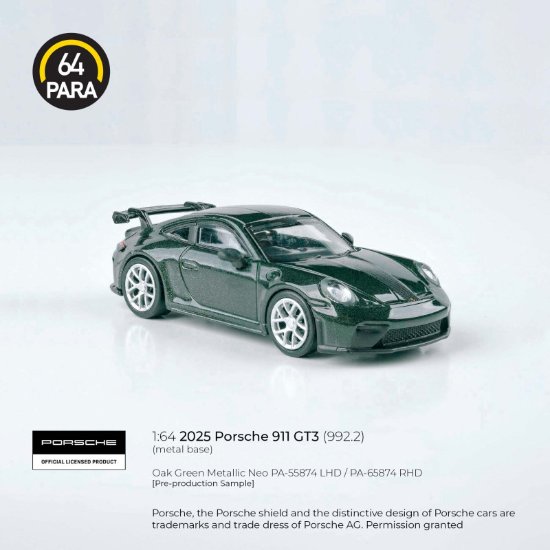 PORSCHE 911 GT3 (992.2) OAK GREEN METALLIC NEO (PARA64, PA-55874)
