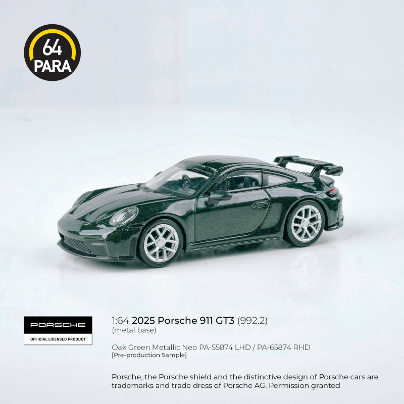 PORSCHE 911 GT3 (992.2) OAK GREEN METALLIC NEO (PARA64, PA-55874) 3