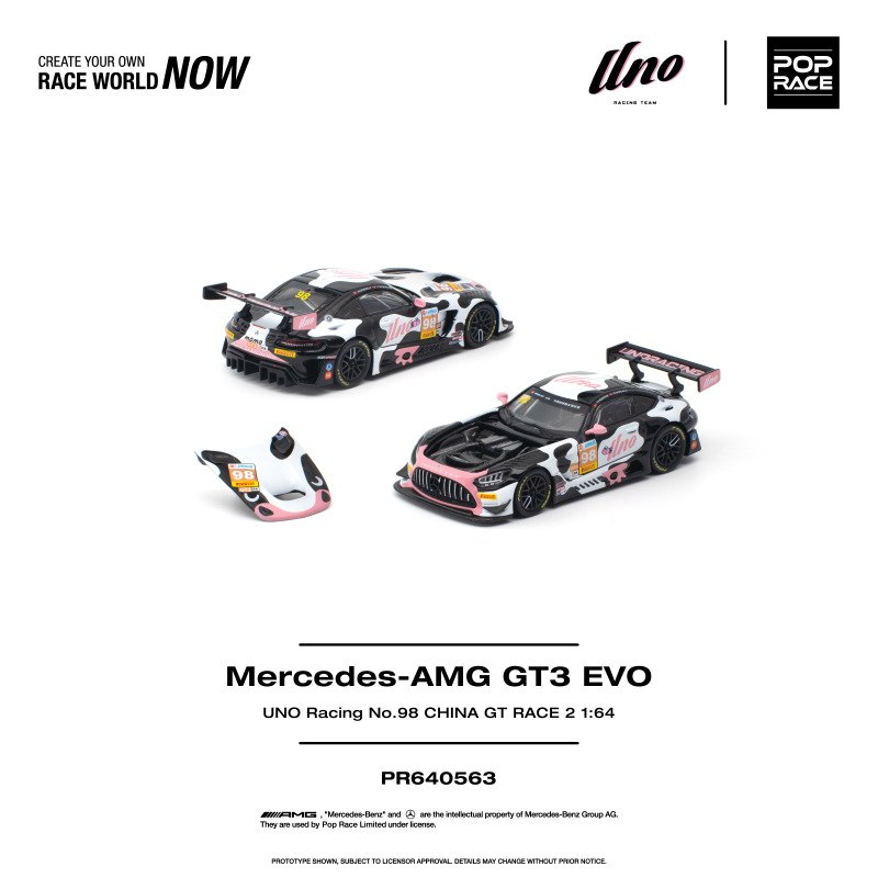 MERCEDES-AMG GT3 EVO UNO RACING NO.98 CHINA GT RACE 2 „MOMO“ (POP RACE, PR640563)