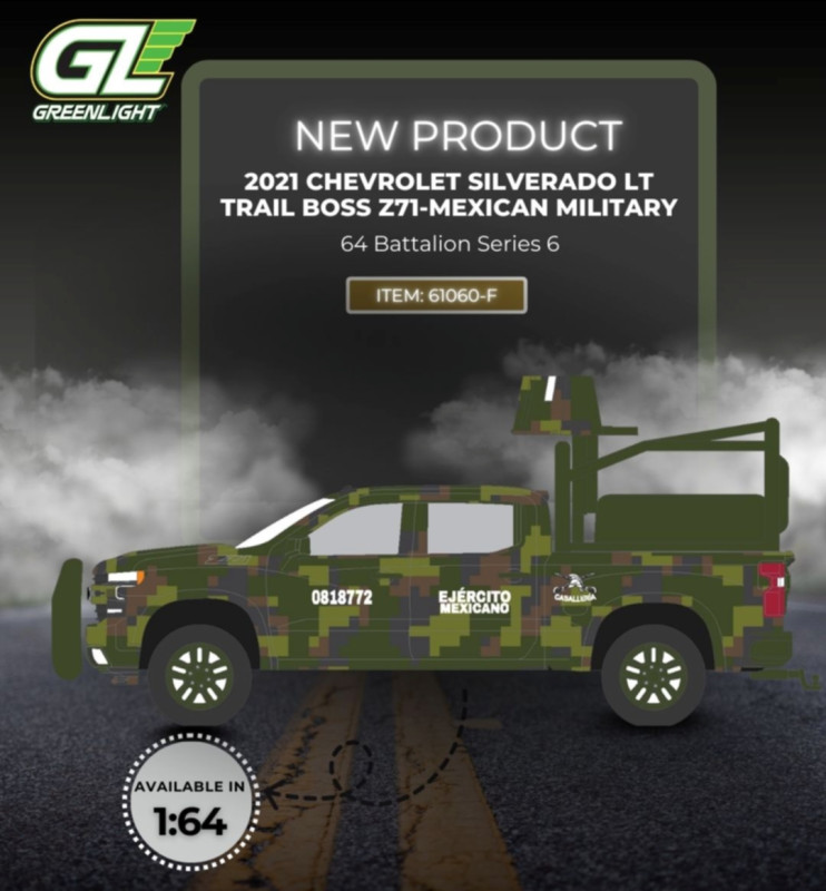 2021 Chevrolet Silverado LT Trail Boss Z71 (Mexican Military) (Greenlight, 61060-F)