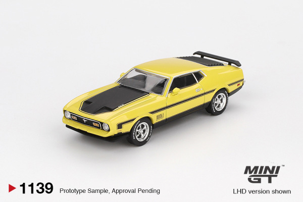 FORD MUSTANG MACH 1 GRABBER YELLOW (MINI GT, MGT01139)