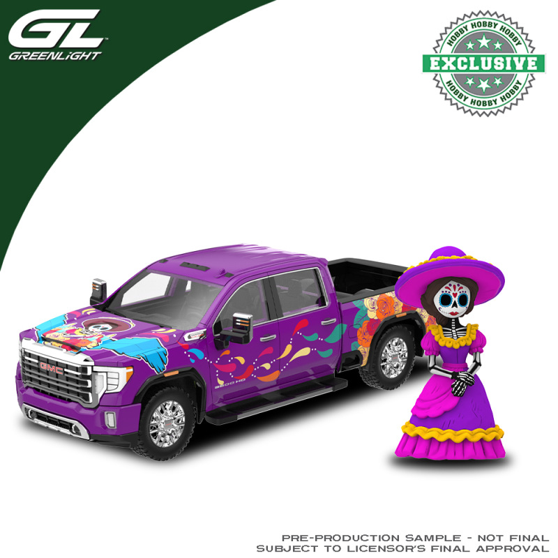 2023 GMC SIERRA 3500 HD - DIA DE LOS MUERTOS WITH LA CATRINA FIGURINE (GREENLIGHT, 30616) 1