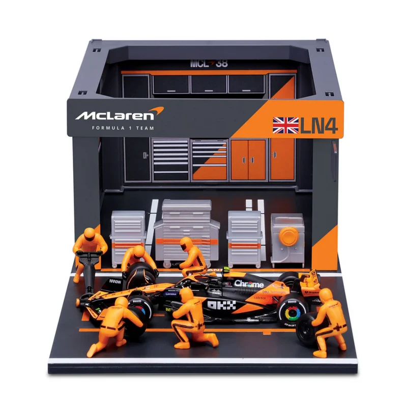 PIT STOP SET McLaren MCL38 No.4 Lando Norris 2024 (Burago, 38451N) 2